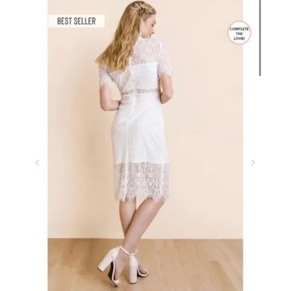 Francesca White Lace Midi Cocktail Dress- NWT size Small. - Picture 3 of 5